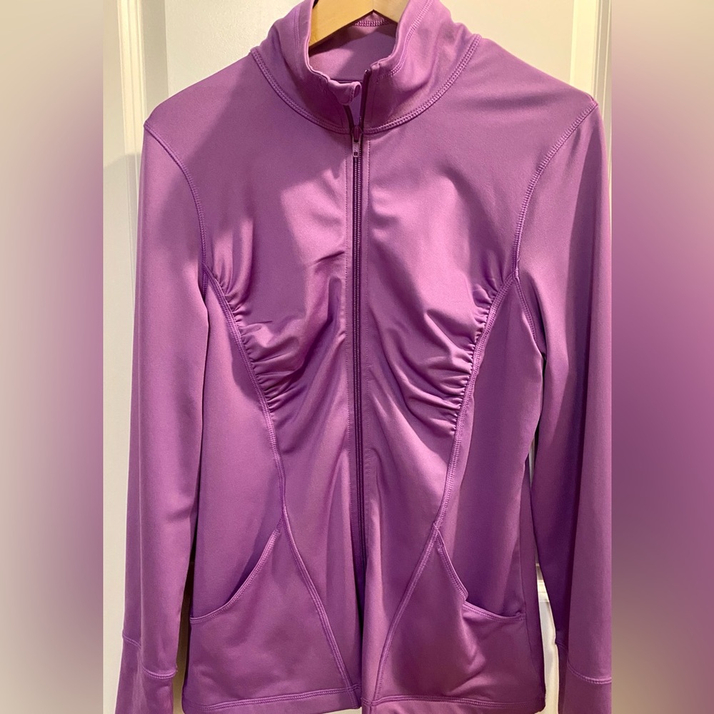 Zella woman’s zip up, size Large, purple, like new!!